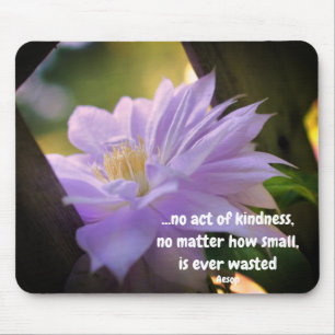 Mousepad Citação de gentileza Inspiradora Clematis
