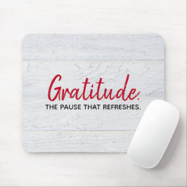 Mousepad Citação De Gratidão Sobre Madeira