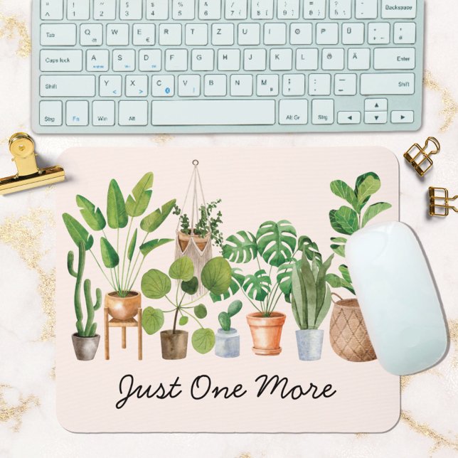 Mousepad Citação de jardinagem aquarela de casa boho (In situ office desk)