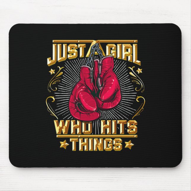 Mousepad Citação de Kickboxing Thai Boxing Apenas Uma Garot (Frente)
