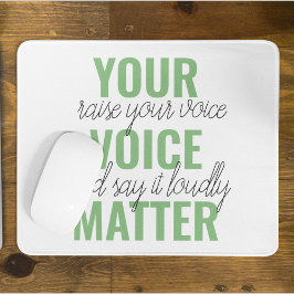 Mousepad Citação de Motivação de Sua Matéria de Voz Verde P