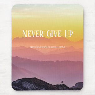 Mousepad Citação de Motivação do Colinas Scenery Rainbo