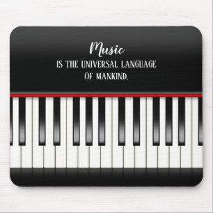 Mousepad Citação de Música no Teclado Piano