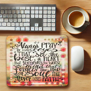 Mousepad Citação de oração inspiradora