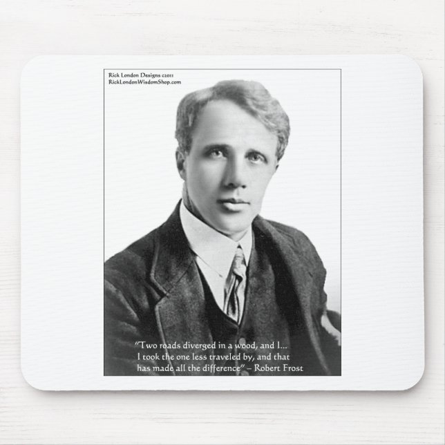 Mousepad Citação de Robert Frost "Estrada Percorrida" em Ca (Frente)