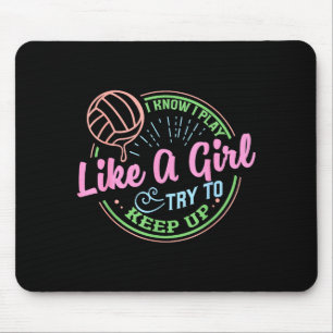 Mousepad Citação de volei de cores pastéis para atletas con