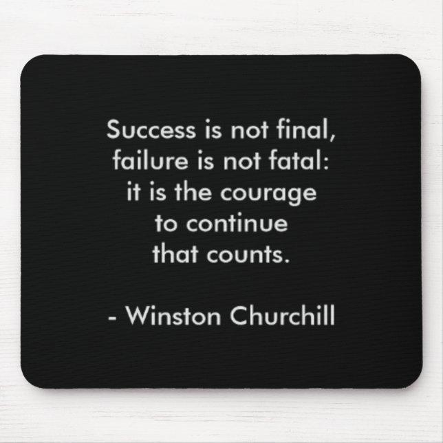 Mousepad Citação de Winston Churchill; Sucesso (Frente)