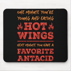 Mousepad Citação Divertida de Comida Hot Wings Bbq Frango B