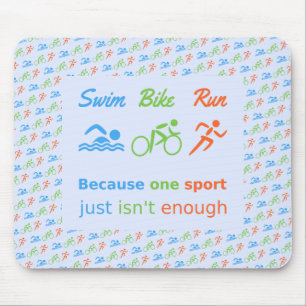Mousepad Citação do pictograma da bicicleta de natação 