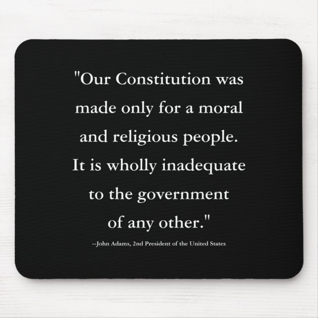 Mousepad Citação do Presidente John Adams Sobre a Constitui (Frente)