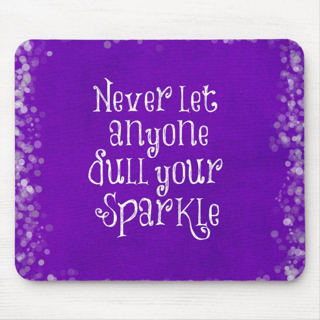 Mousepad Citação do Sparkle Inspiracional Roxo (Frente)