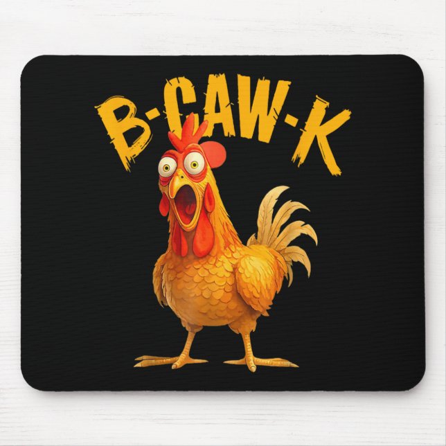 Mousepad Citação engraçada B-caw-k Grande Meme Frango Galo  (Frente)