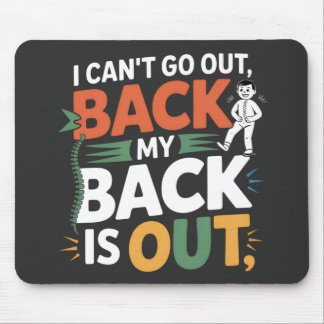 Mousepad Citação Engraçada de Dor nas Costas Quiropraxia