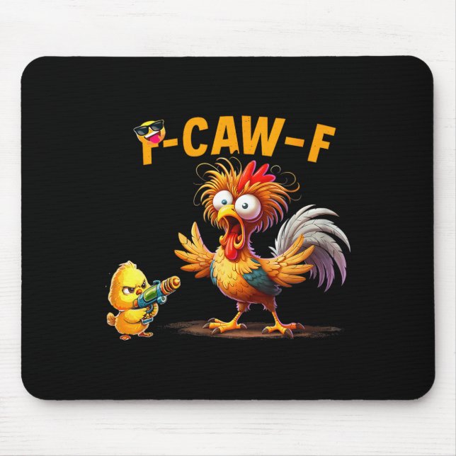 Mousepad Citação engraçada de humor de frango meme de galo  (Frente)