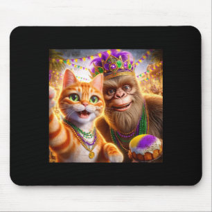 Mousepad Citação Engraçada de Mardi Gras Selfie Gato Pé Gra