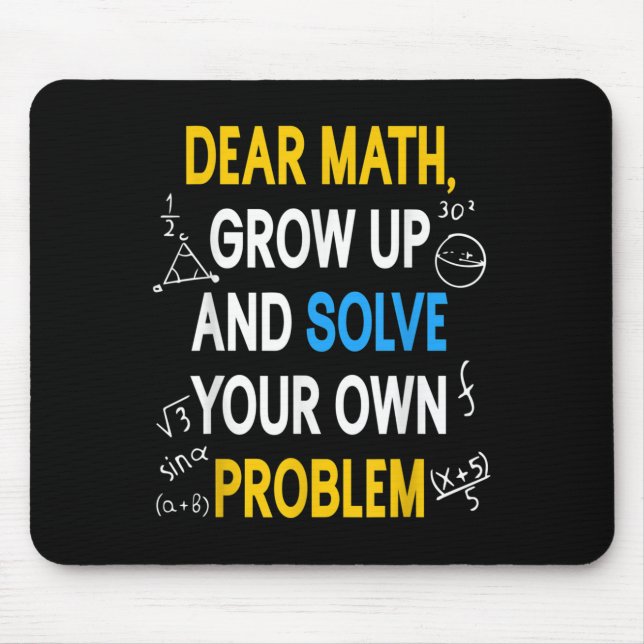 Mousepad Citação engraçada de matemática para meninas menin (Frente)