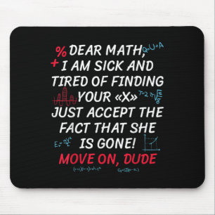 Mousepad Citação engraçada de matemática Querida matemática