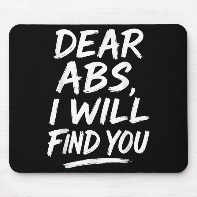 Mousepad Citação engraçada querida Abs amantes de fitness e (Frente)