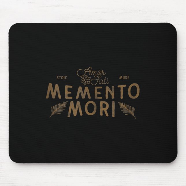 Mousepad Citação estativa _ Amor Fati _ Memento Mori _ Boho (Frente)