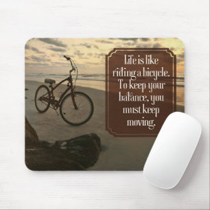 Mousepad Citação Inspiracional "Andando uma bicicleta"