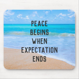 Mousepad Citação Inspiracional com Cena de Praia Tropical