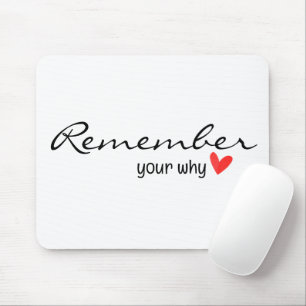Mousepad Citação Inspiradora com Coração Vermelho