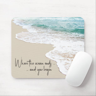 Mousepad Citação Inspiradora na Praia do Oceano
