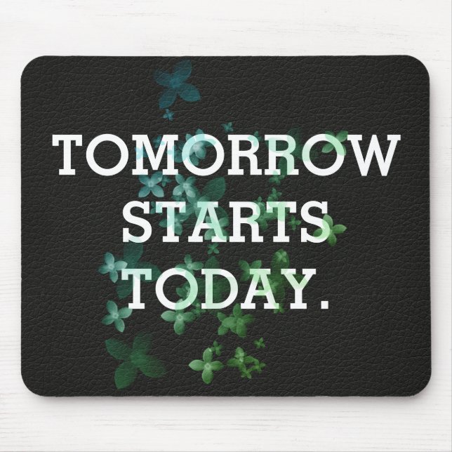 Mousepad Citação inspiradora sobre a textura do couro (Frente)