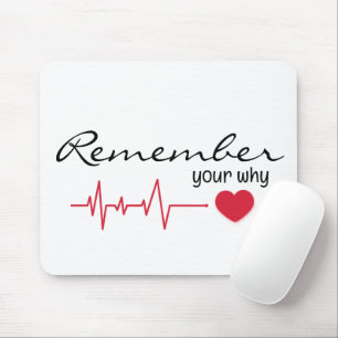 Mousepad Citação Inspirativa com pulsação vermelha
