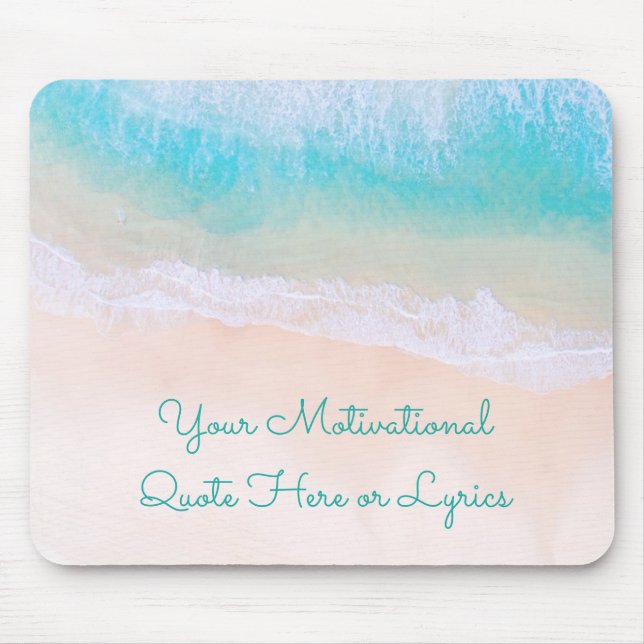 Mousepad Citação Motivacional de Praia, Areia (Frente)