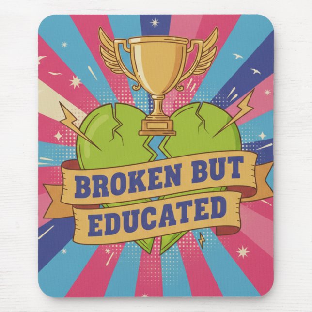 Mousepad Citação Motivacional Quebrada Mas Educada (Frente)