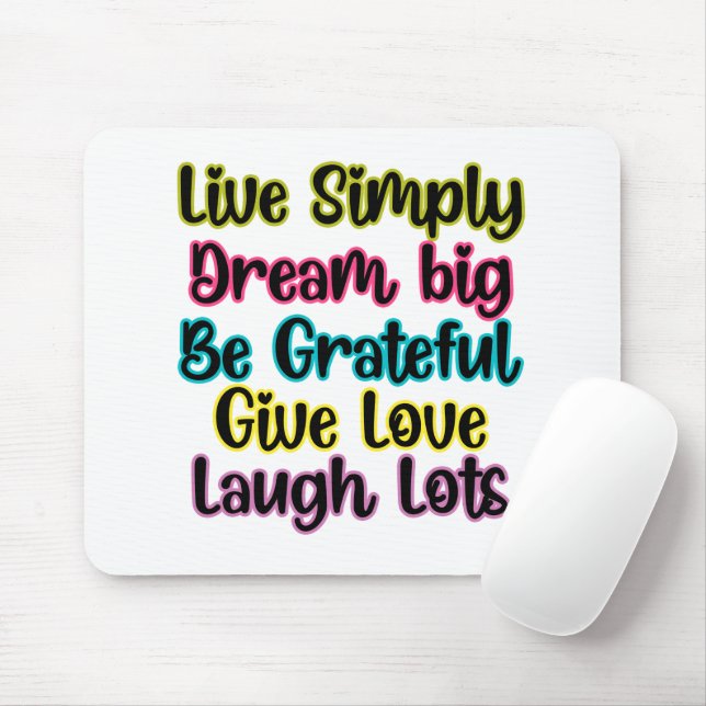 Mousepad Citação Motivacional Viva Simplesmente Sonhe Dê Am (Com mouse)