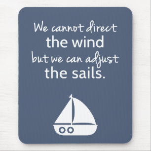 Mousepad Citação náutica de barco à vela de mentalidade pos