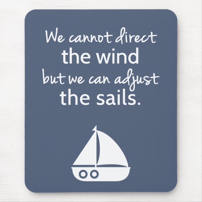 Mousepad Citação náutica de barco à vela de mentalidade pos (Frente)