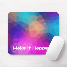 Mousepad Citação Personalizada Abstrata Geométrica Vibrante