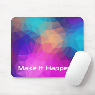 Mousepad Citação Personalizada Abstrata Geométrica Vibrante