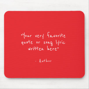 Mousepad Citação personalizada - crie a sua própria em verm