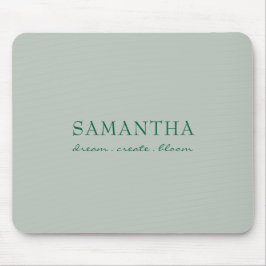 Mousepad Citação Positiva Nome Verde Salvia Moderna