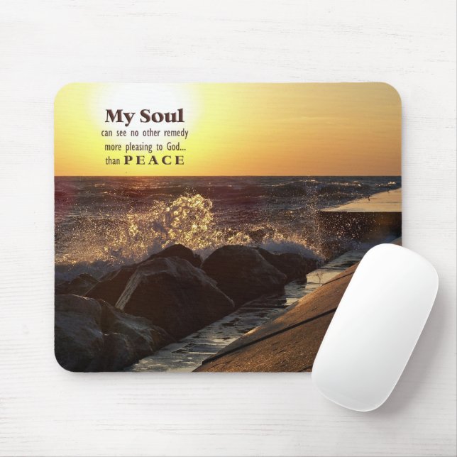 Mousepad Citação Sunset On Beach Rocks (Com mouse)