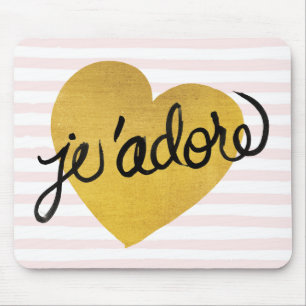 Mousepad Citações coração preto & Dourado de   de J'ado