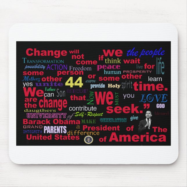 Mousepad Citações da mudança de Barack Obama (Frente)
