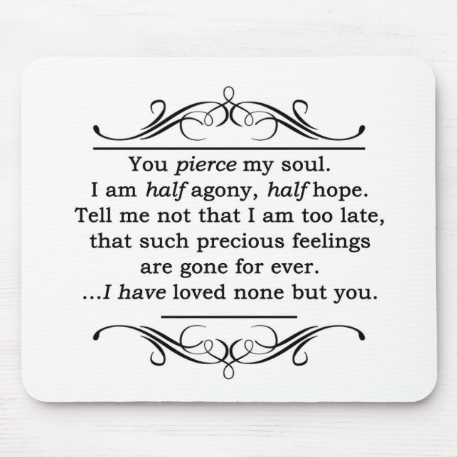 Mousepad Citações da persuasão de Jane Austen (Frente)