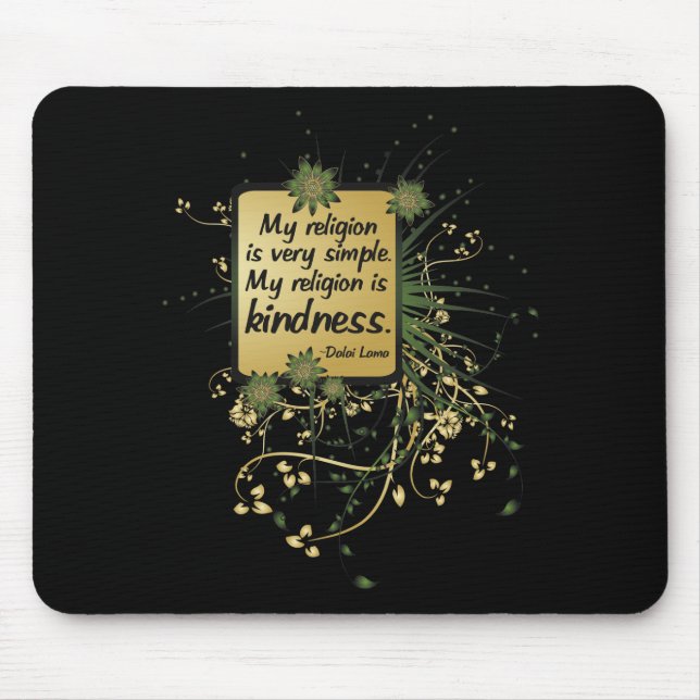 Mousepad Citações da religião de Dalai Lama (Frente)