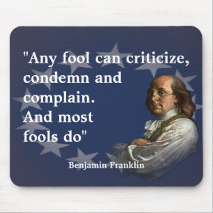 Mousepad Citações de Benjamin Franklin em tolos
