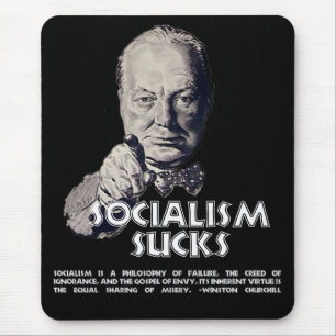 Mousepad Citações de Churchill: O socialismo suga!