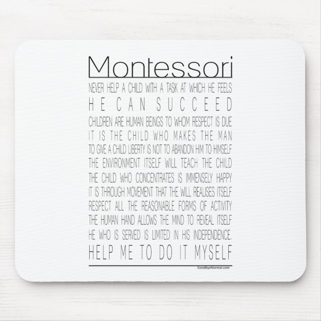 Mousepad Citações de Maria Montessori (Frente)