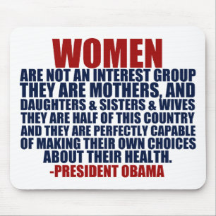 Mousepad Citações de Obama dos direitos das mulheres