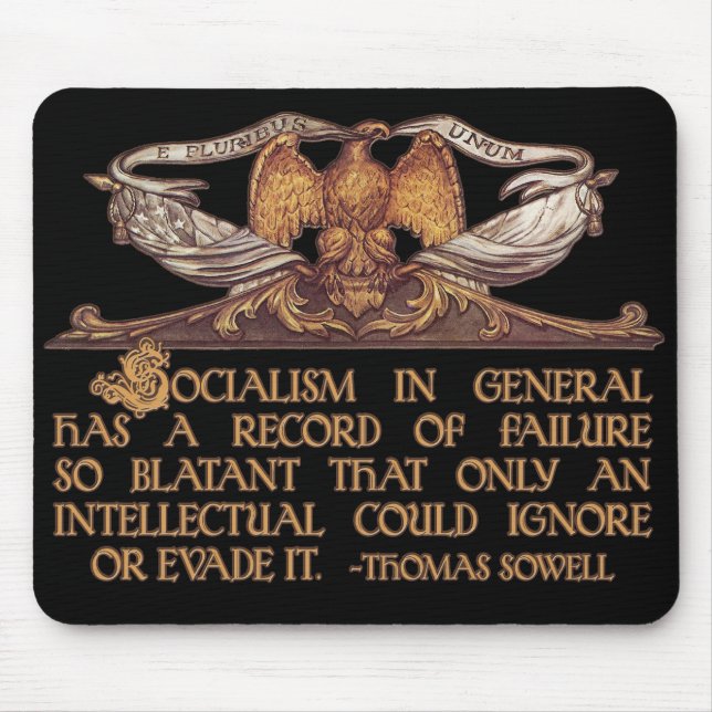 Mousepad Citações de Thomas Sowell no socialismo (Frente)