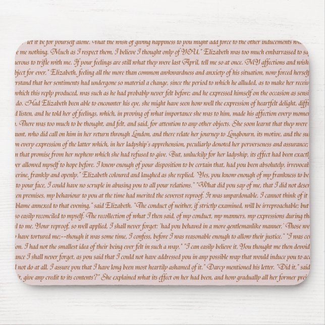 Mousepad Citações do orgulho e do preconceito (Frente)