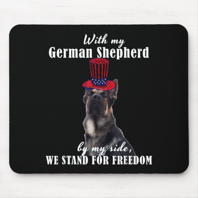 Mousepad Citações engraçadas de cães alemães americanos na  (Frente)